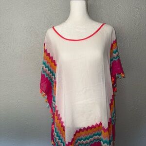 Seafolly Beach Coverup One Size Pink, Orange‎ & Blue NWOT